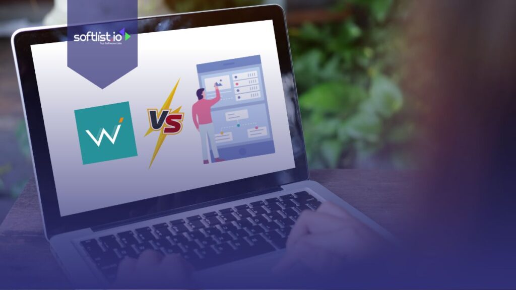 WebCEO logo with V/S and person graphics