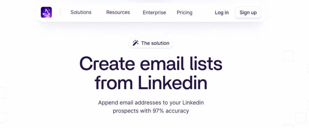 Wiza Email Finder Page