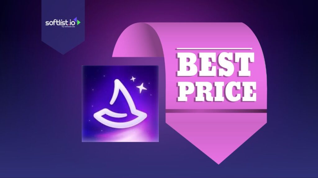 Wiza logo and Best Price graphics in a purple background.