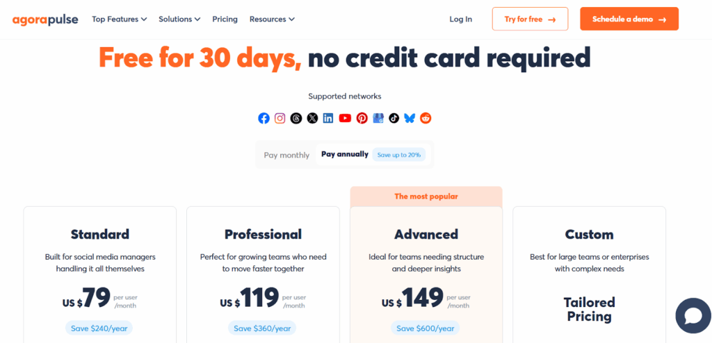 Overview of Agorapulse Pricing Plans