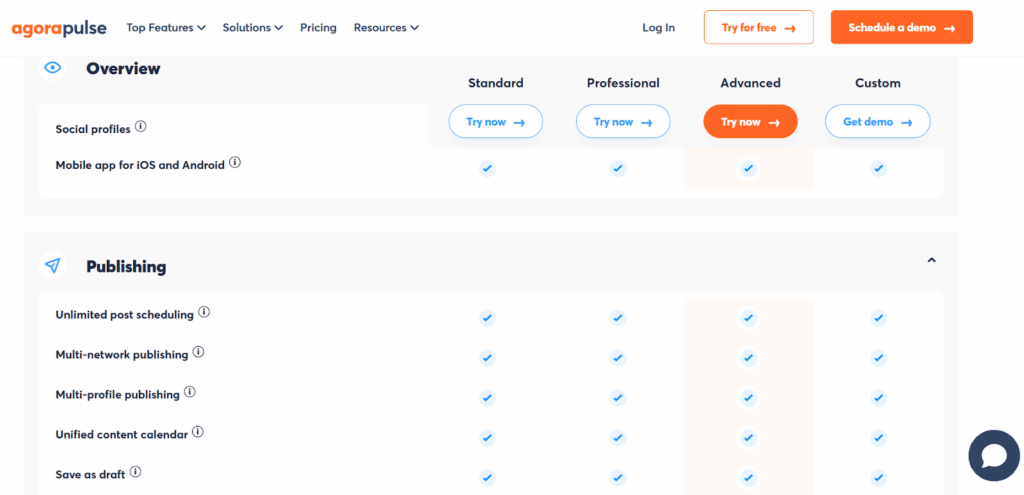Agorapulse Pricing Plans Comparison