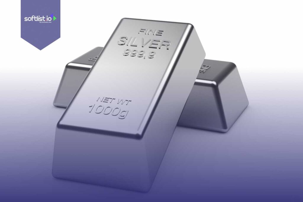 Silver bars on a white background