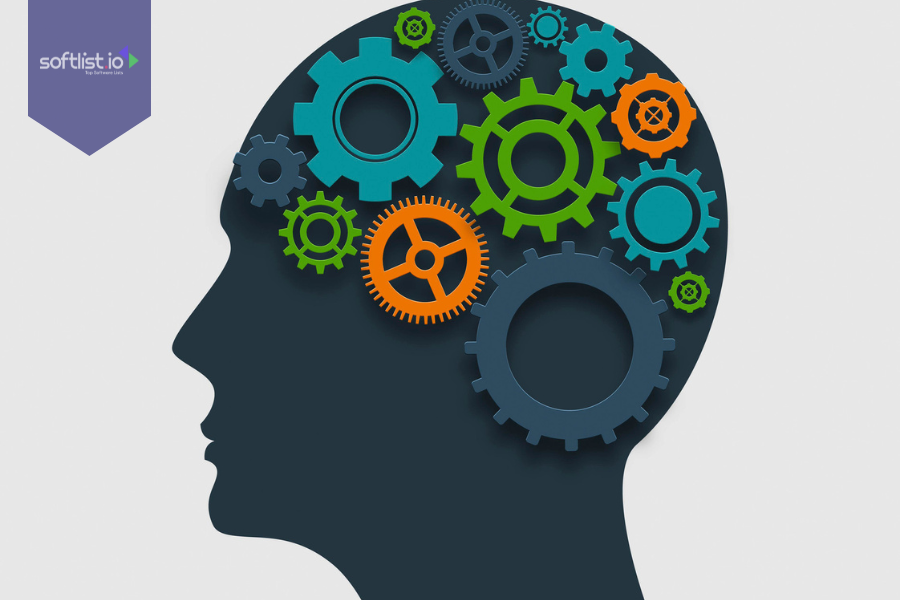 llustration of a human head silhouette filled with colorful gears, symbolizing intelligent surfaces in 6G Technology.