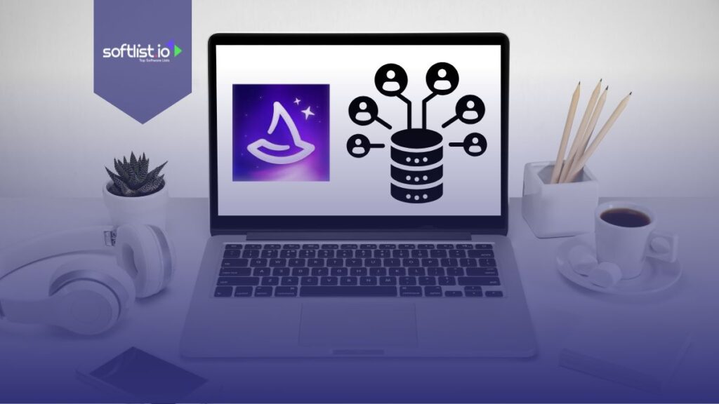 Wiza logo and user's graphics on a desktop screen.