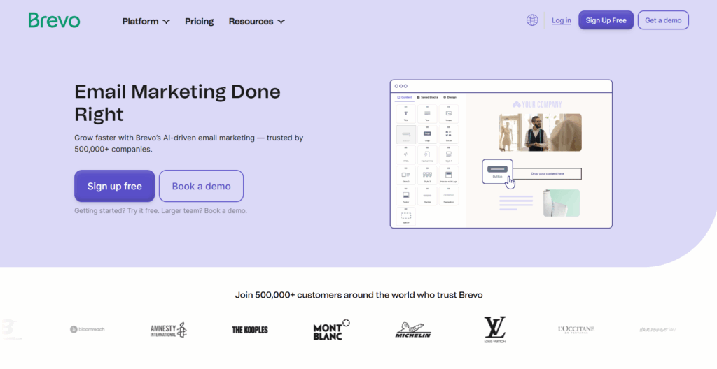 Brevo homepage
