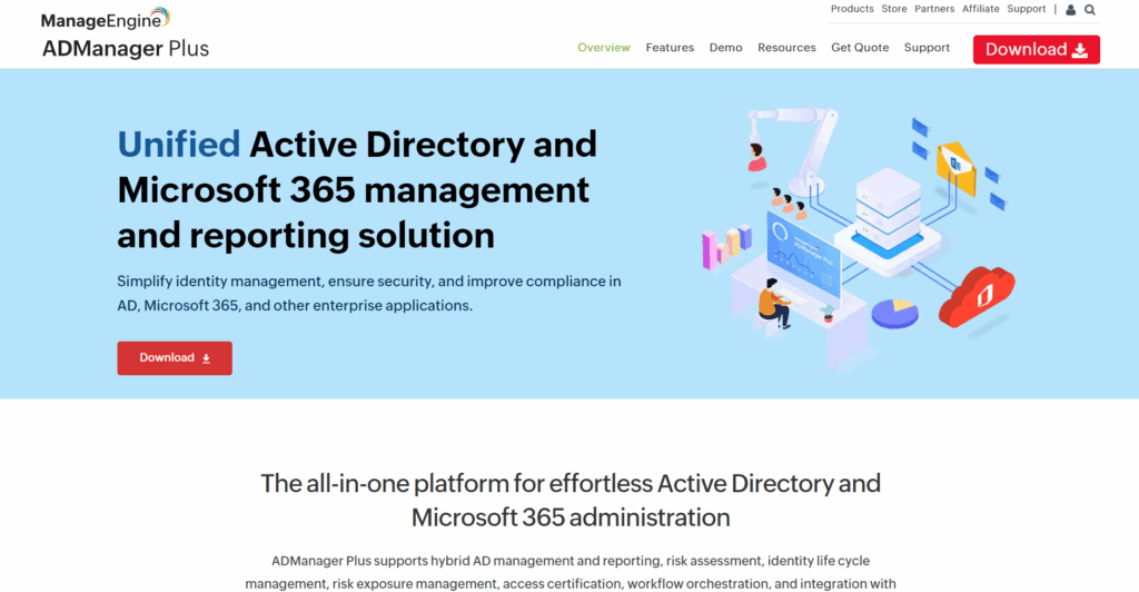 ManageEngine ADManager homepage