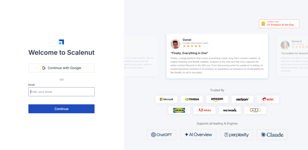 Scalenut homepage