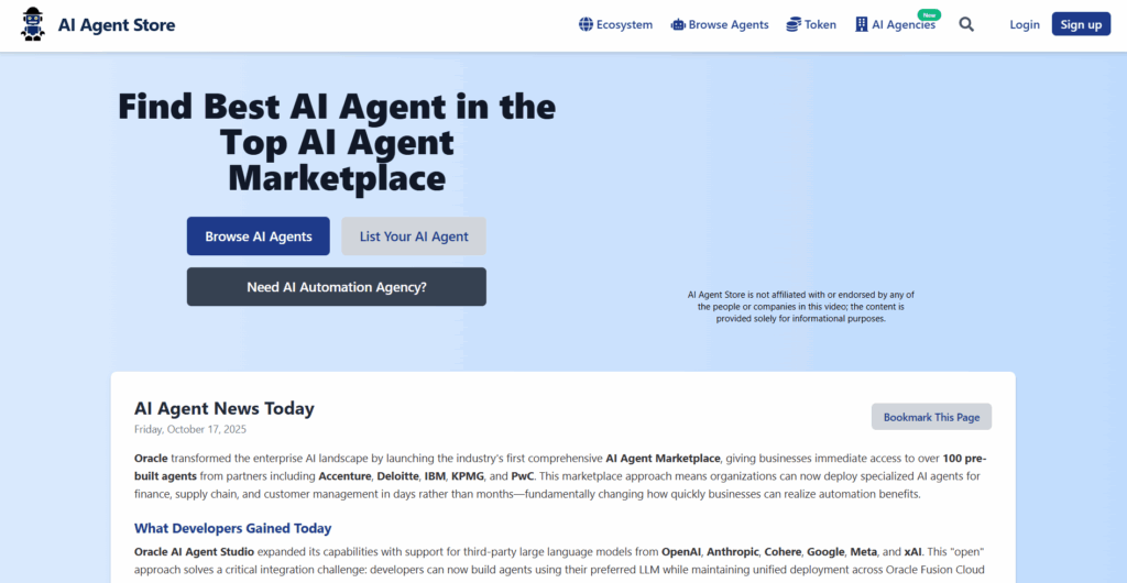 Ai Agent Store Homepage