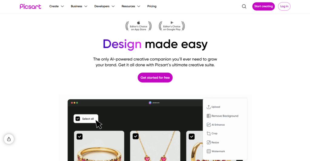 Picsart Homepage