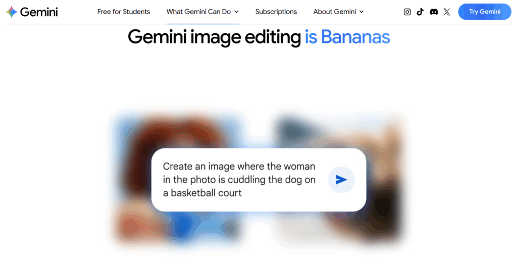 Nano Banana Gemini Homepage 2