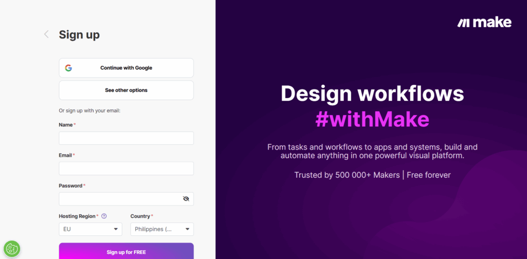 Integromat Make Homepage