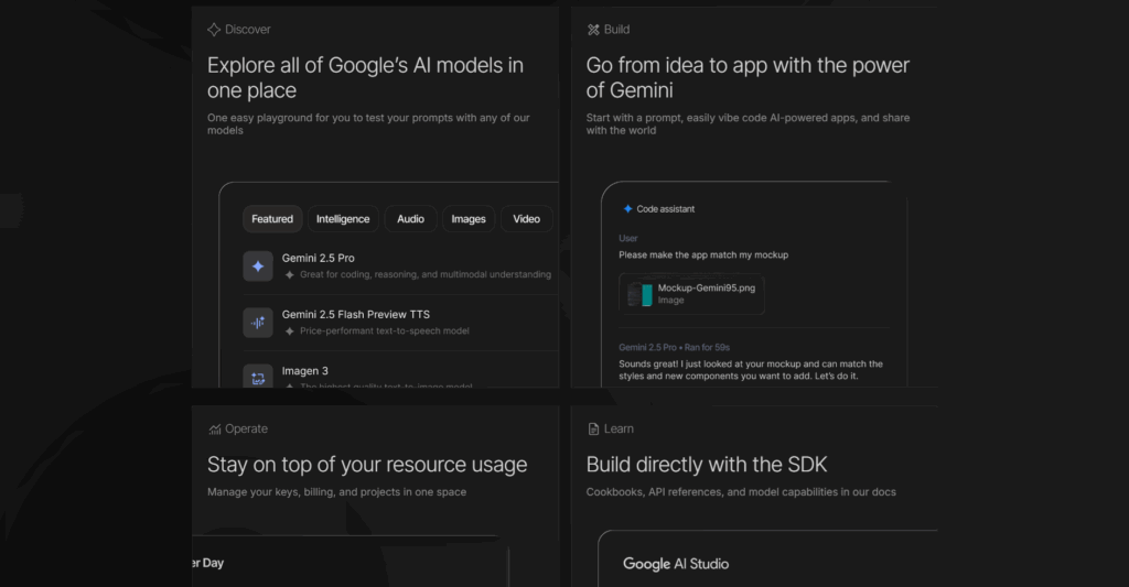 Google Ai Studio homepage 2