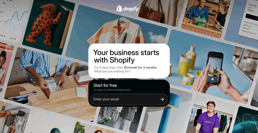 Shopify homepage