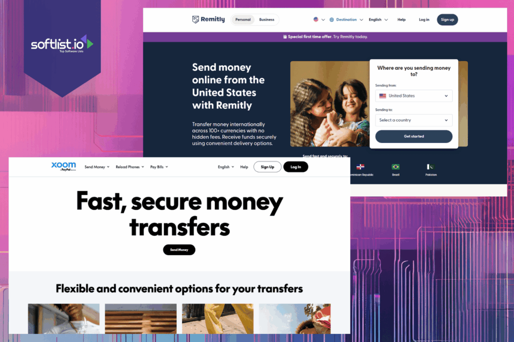 Remitly and Xoom Homepage