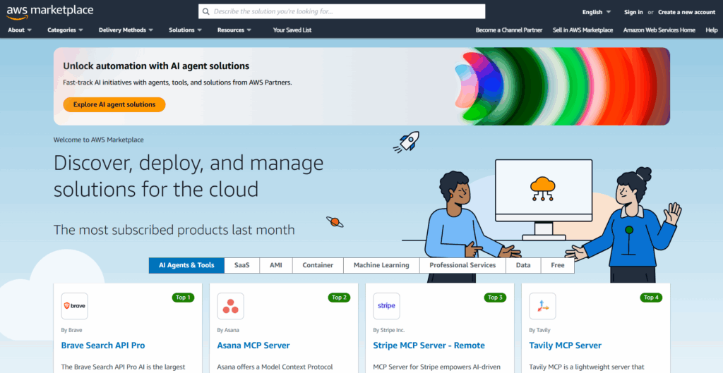 AWS Marketplace Homepage