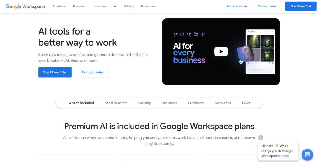 Google Workspace Homepage