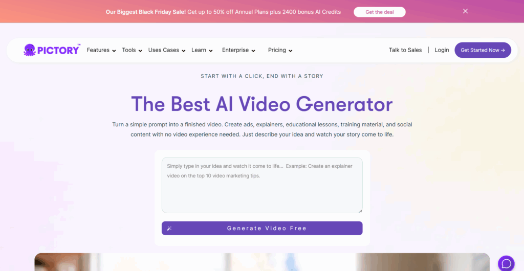 Pictory homepage