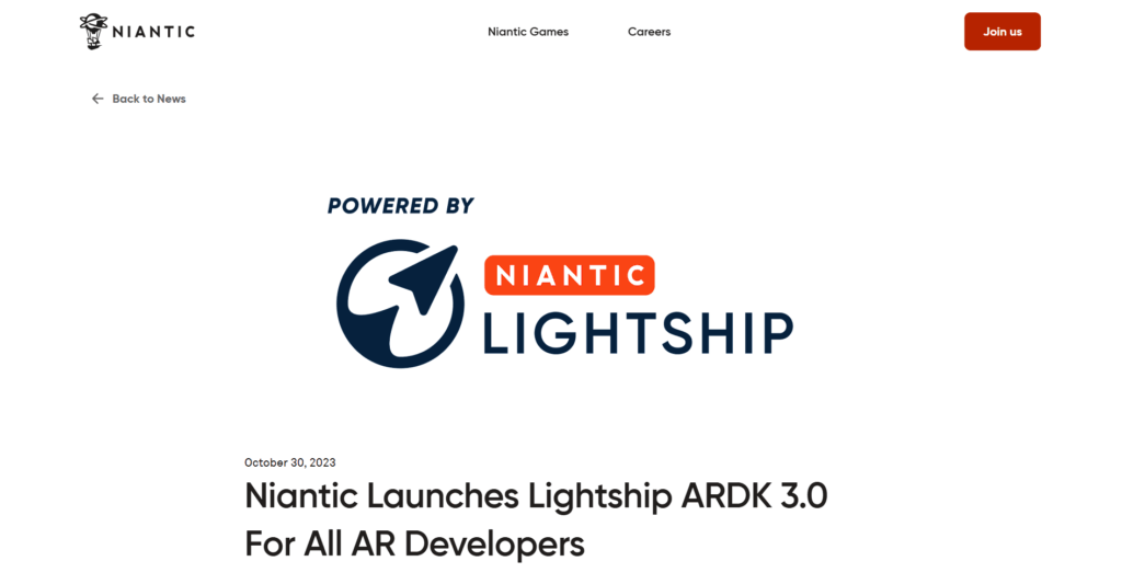 Niantic Lightship ARDK homepage