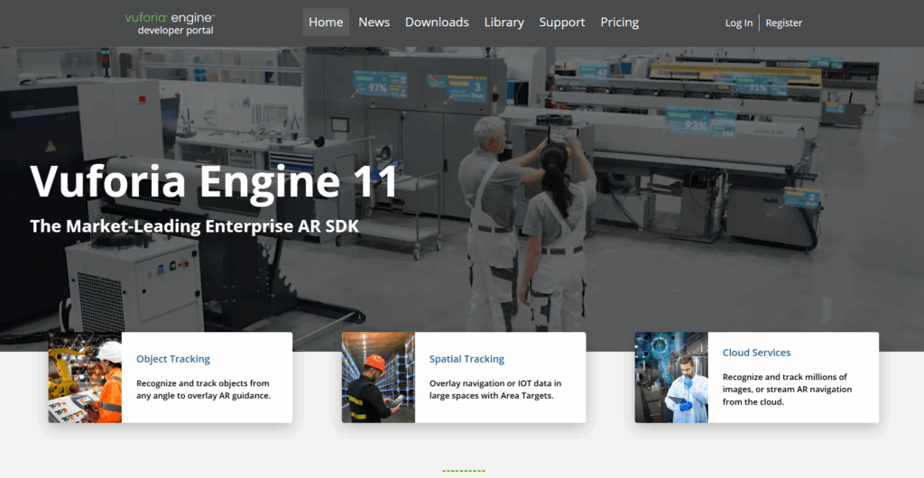 Vuforia homepage