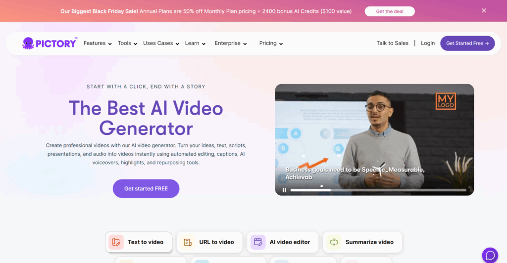 Pictory homepage
