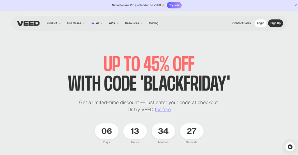Veed.io homepage