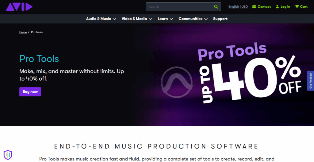 Pro Tools Studio Homepage