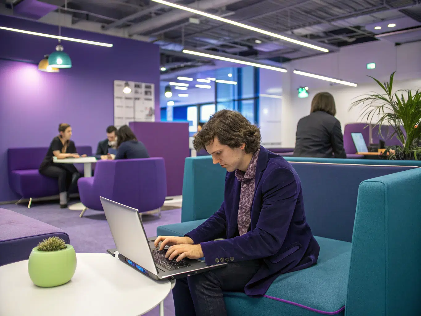 Marketer using Semrush Core SEO Toolkit on laptop in workspace.