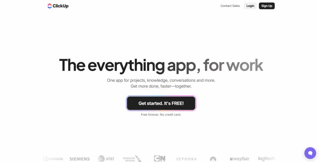 ClickUp Homepage