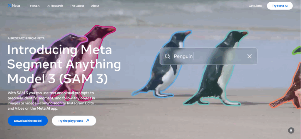 Meta SAM 3 Homepage