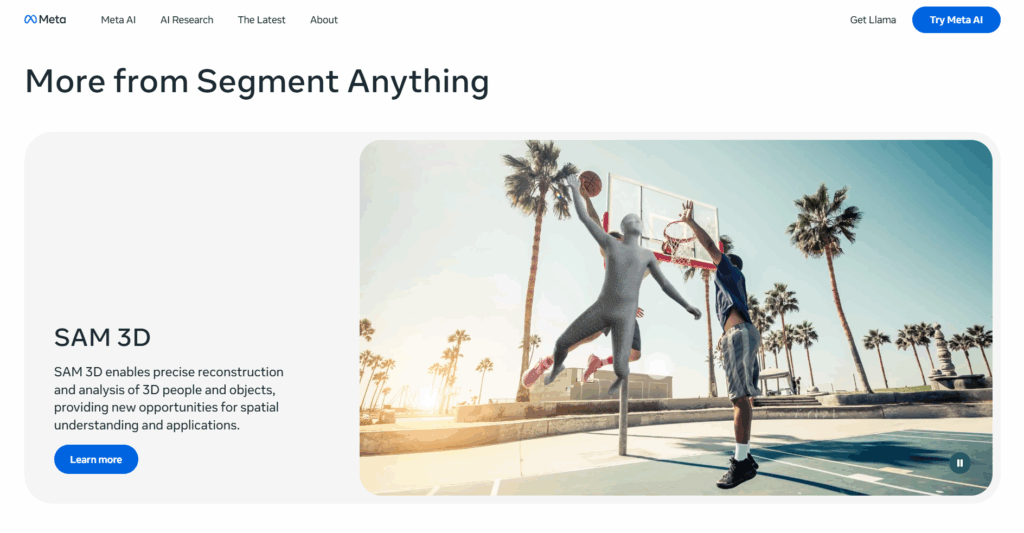 Meta SAM 3 Homepage 2
