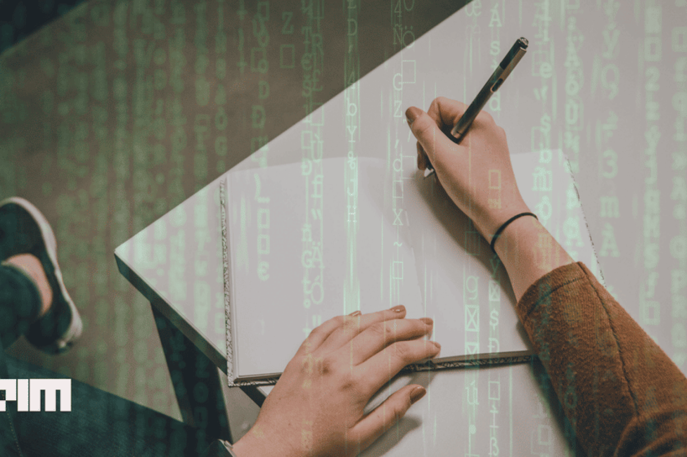 Paragraph Generator: Picture of Hand writing connected to generator codes